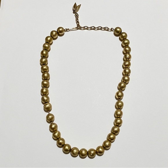 Whiting & Davis Gold Bead Necklace - Vintage - Picture 2 of 7